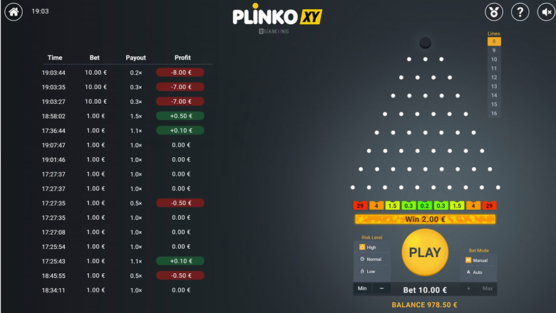 Plinko XY от Bgaming