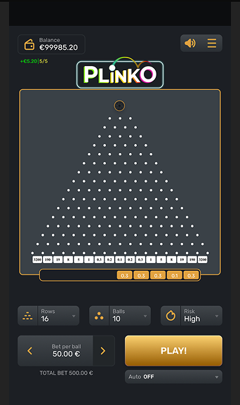 мобильная версия Plinko от Gaming Corps